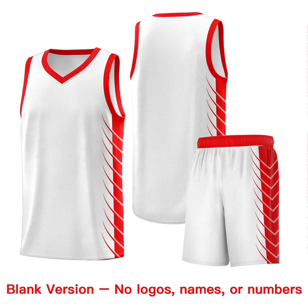 Custom White Light Red Personalized Side Symmetrical Line Pattern Sports Uniform Basketball Jersey| KXKSHOP
