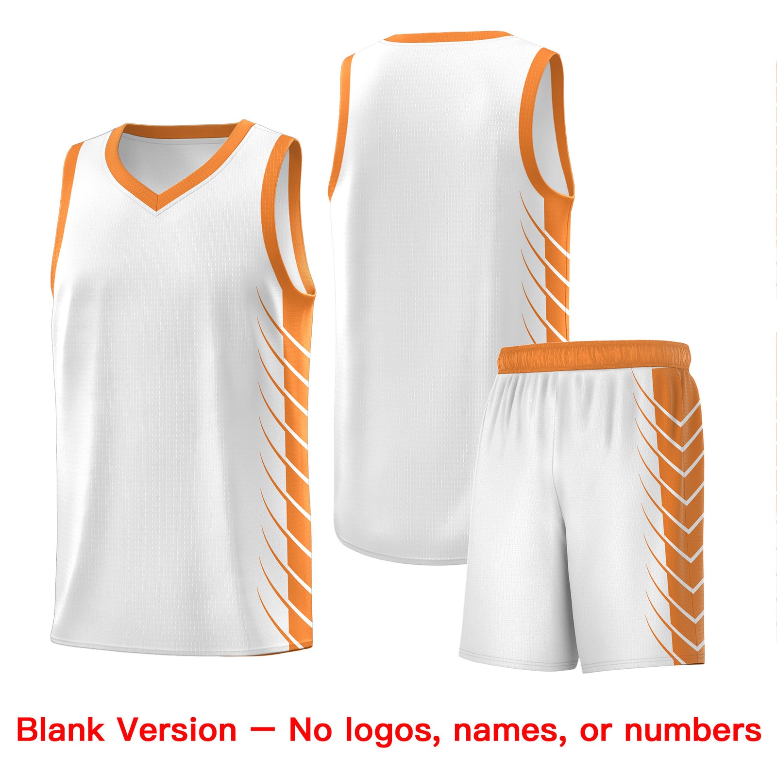 Custom White Gold Orange Personalized Side Symmetrical Line Pattern Sports Uniform Basketball Jersey| KXKSHOP