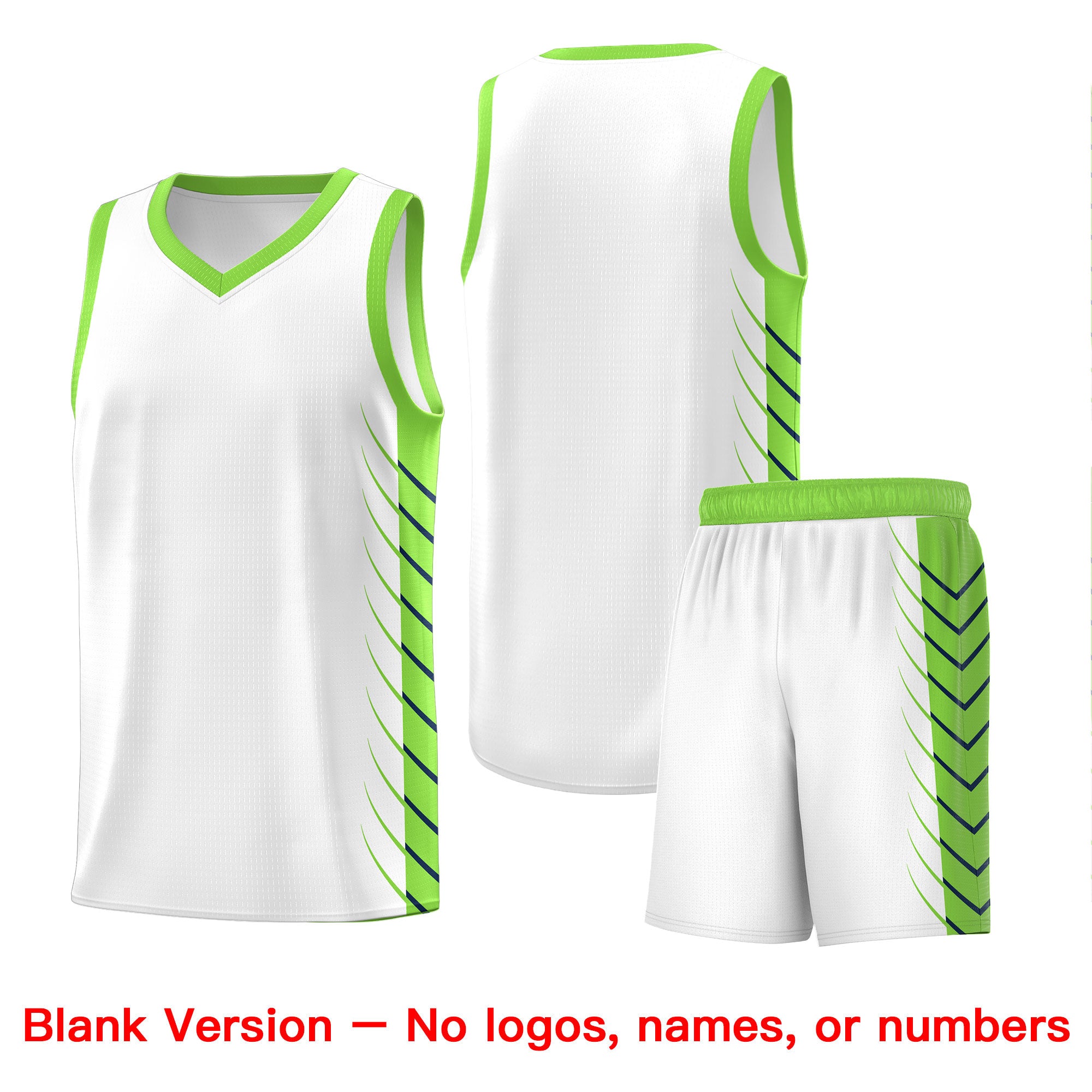 Custom White Fluorescent Green Personalized Side Symmetrical Line Pattern Sports Uniform Basketball Jersey| KXKSHOP