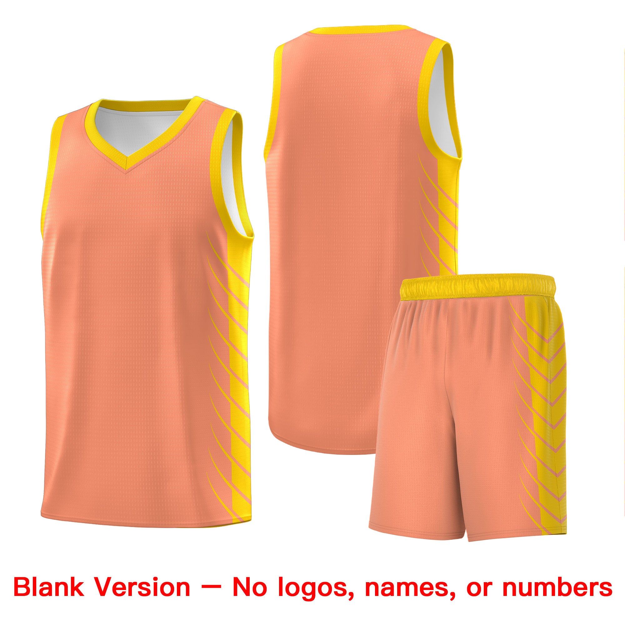 Custom Light Orange Gold Personalized Side Symmetrical Line Pattern Sports Uniform Basketball Jersey| KXKSHOP