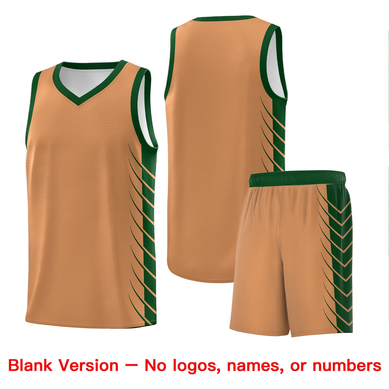 Custom Buckskin Brown Green Personalized Side Symmetrical Line Pattern Sports Uniform Basketball Jersey| KXKSHOP
