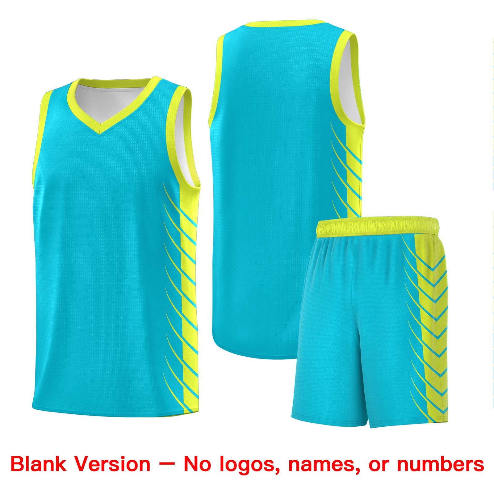 Custom Sky Blue Fluorescent Green Personalized Side Symmetrical Line Pattern Sports Uniform Basketball Jersey| KXKSHOP