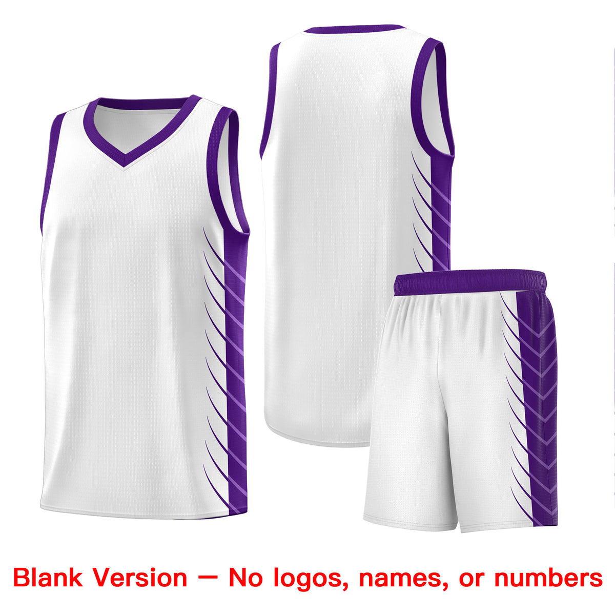 Custom White Purple Personalized Side Symmetrical Line Pattern Sports Uniform Basketball Jersey| KXKSHOP