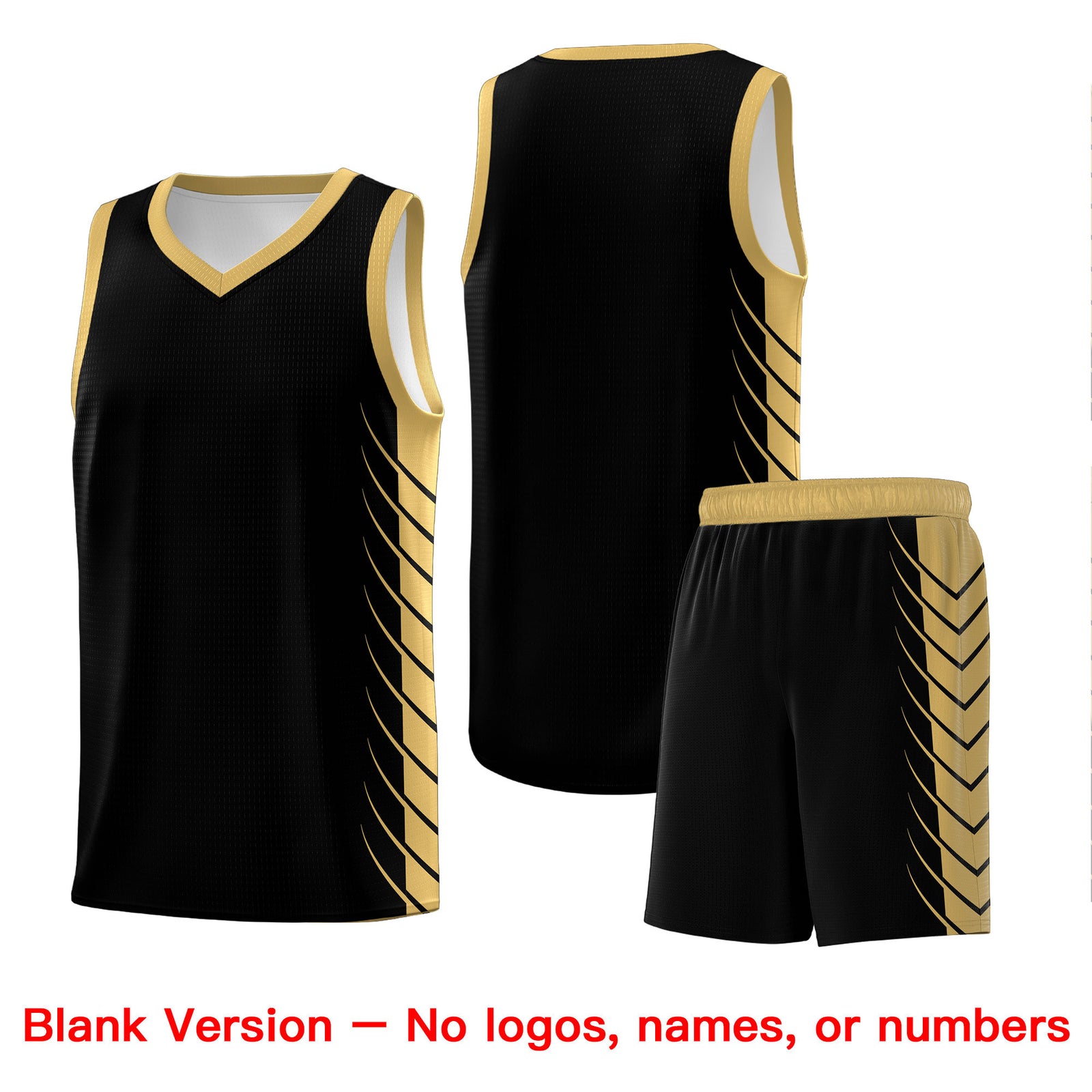 Custom Black Old Gold Personalized Side Symmetrical Line Pattern Sports Uniform Basketball Jersey| KXKSHOP