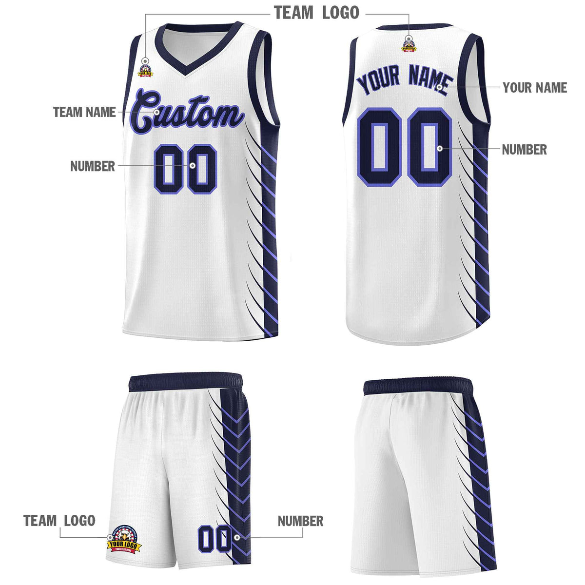 Custom Navy Navy Personalized Side Symmetrical Line Pattern Sports Uniform Basketball Jersey
