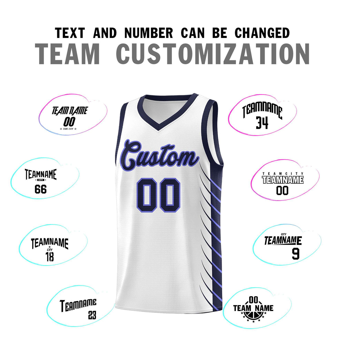 Custom Navy Navy Personalized Side Symmetrical Line Pattern Sports Uniform Basketball Jersey| KXKSHOP