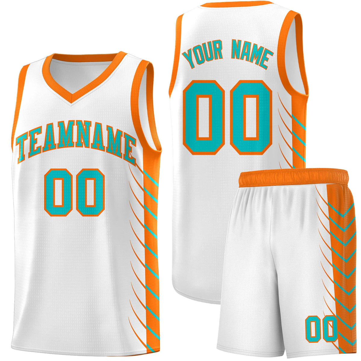 Custom White Sky Blue Personalized Side Symmetrical Line Pattern Sports Uniform Basketball Jersey