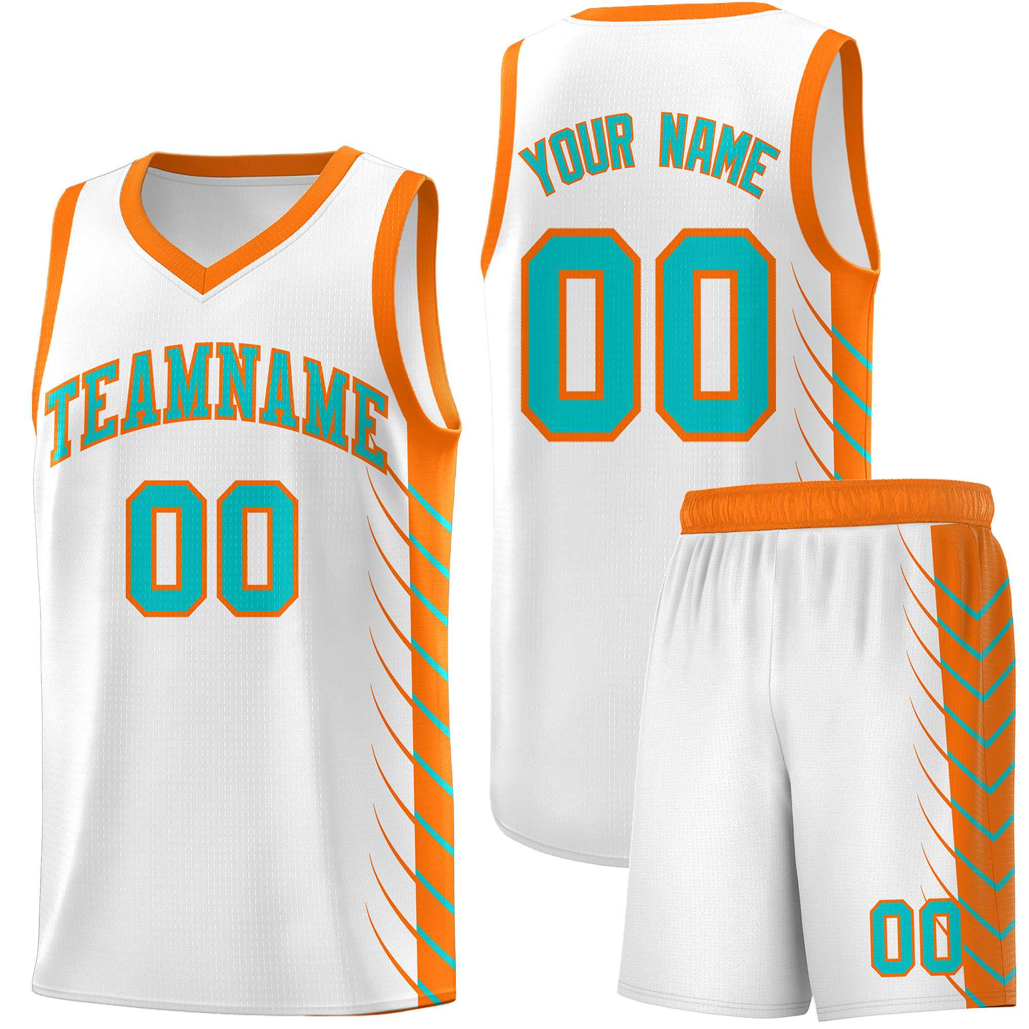 Custom White Sky Blue Personalized Side Symmetrical Line Pattern Sports Uniform Basketball Jersey
