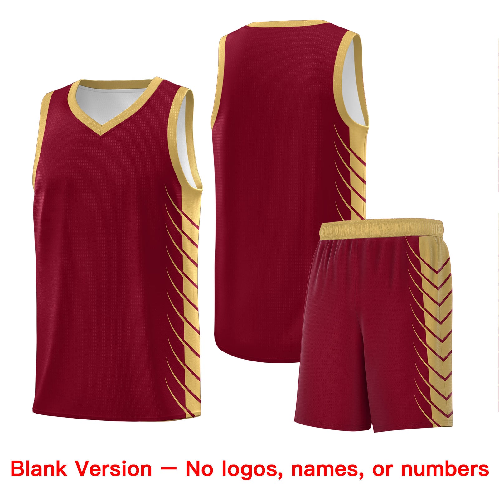 Custom Crimson Old Gold Personalized Side Symmetrical Line Pattern Sports Uniform Basketball Jersey