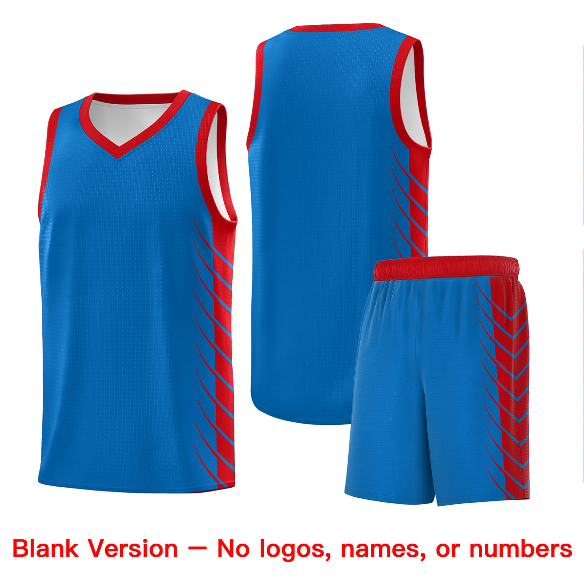 Custom Royal Red Personalized Side Symmetrical Line Pattern Sports Uniform Basketball Jersey