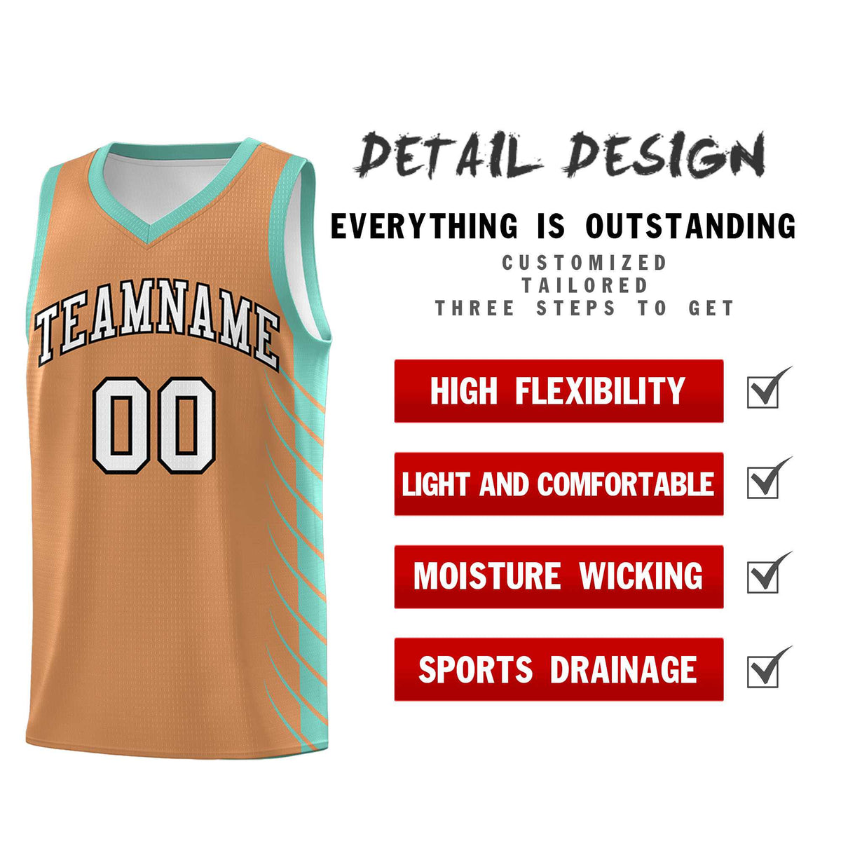 Custom Buckskin Brown Bright Green Personalized Side Symmetrical Line Pattern Sports Uniform Basketball Jersey