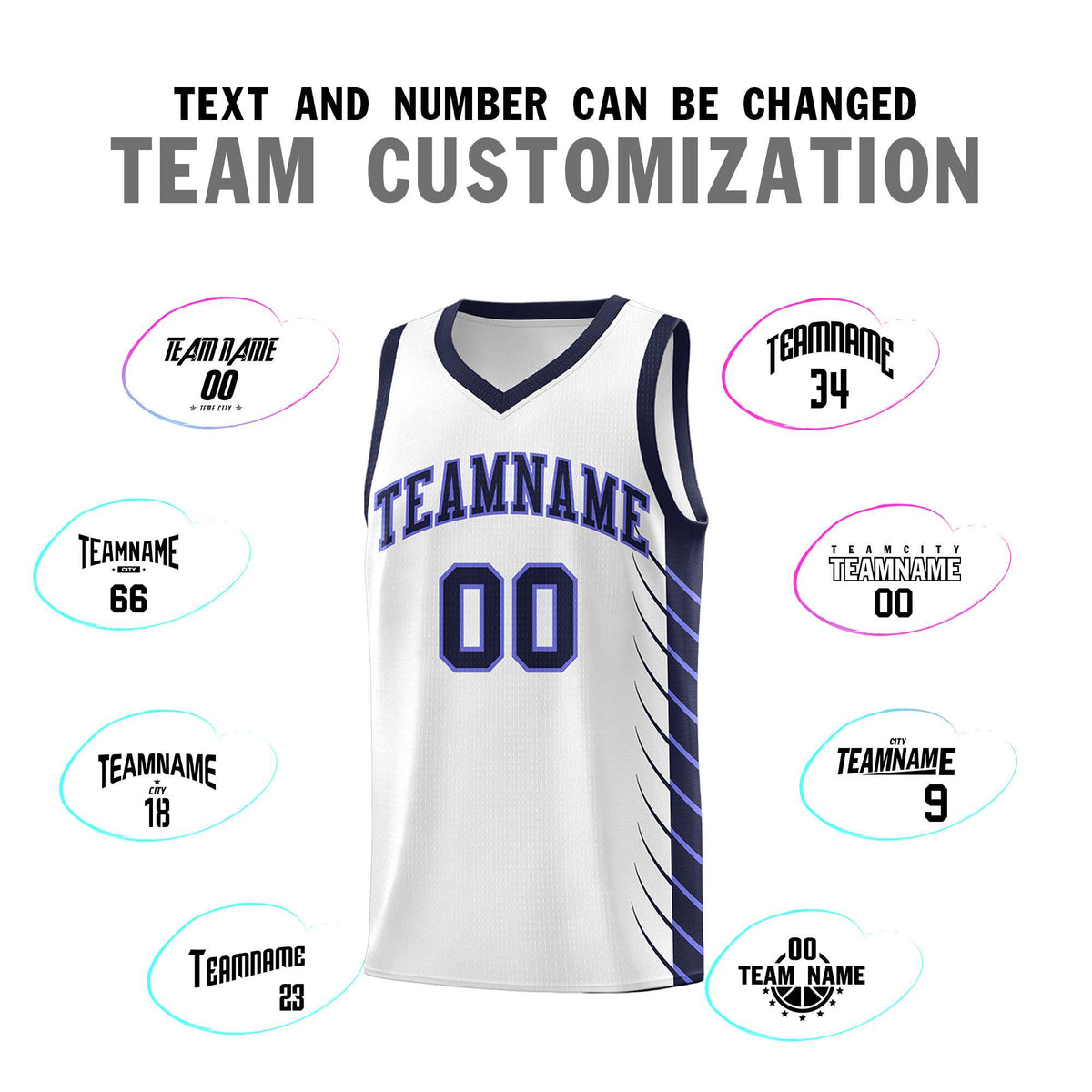 Custom Navy Navy Personalized Side Symmetrical Line Pattern Sports Uniform Basketball Jersey