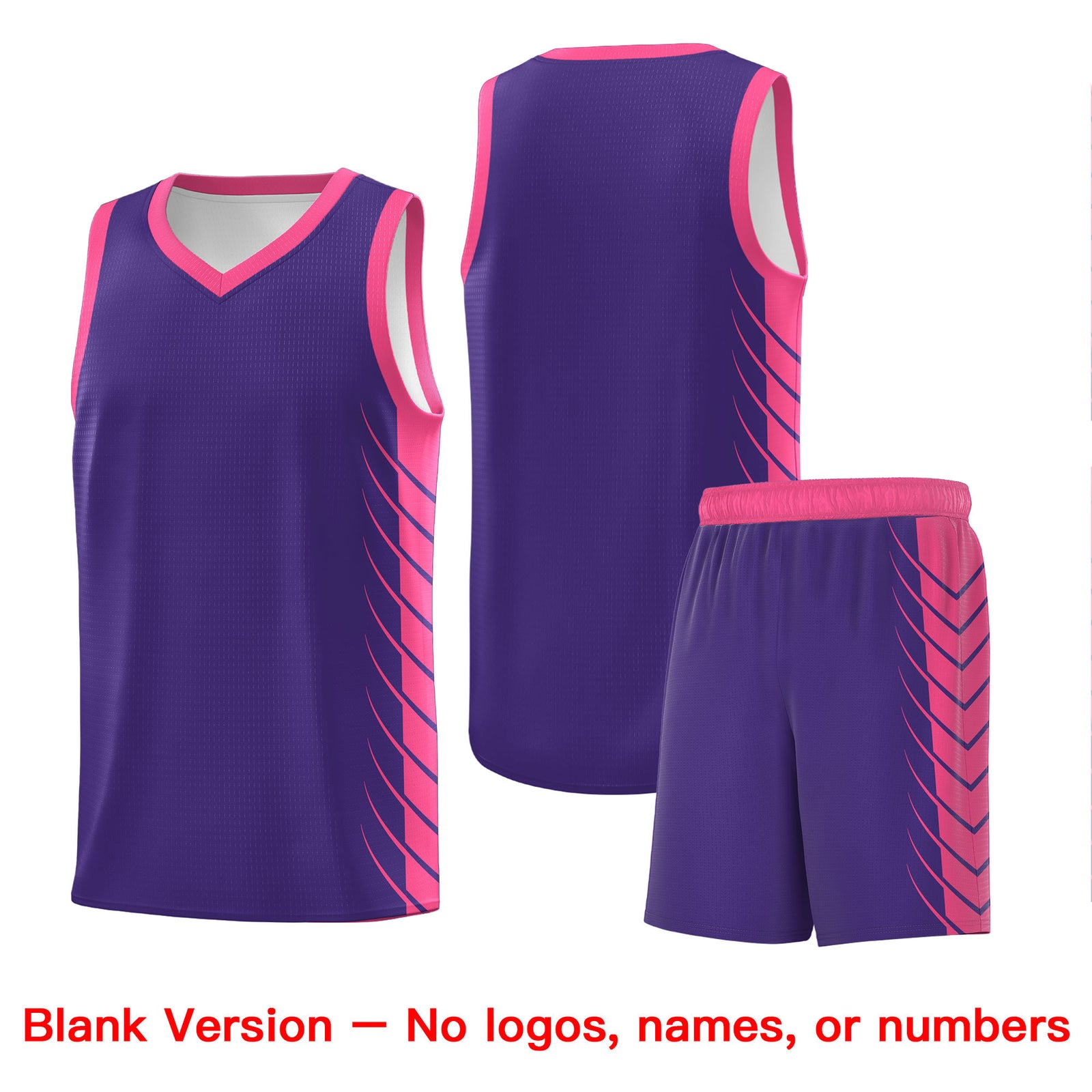 Custom Purple Pink Personalized Side Symmetrical Line Pattern Sports Uniform Basketball Jersey