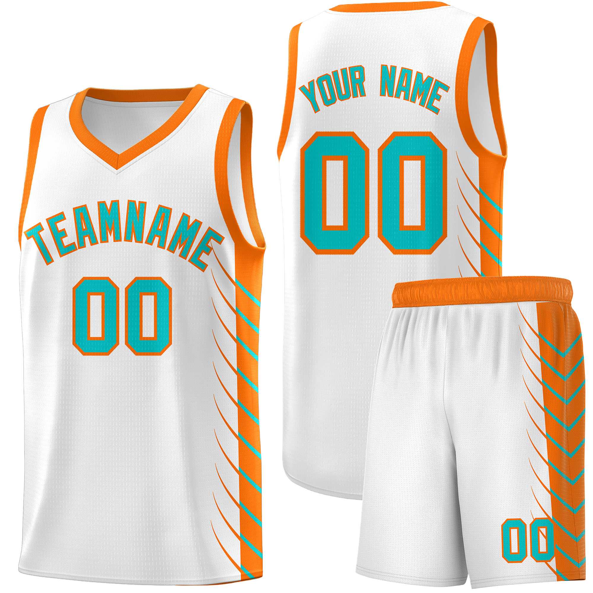 Custom White Sky Blue Personalized Side Symmetrical Line Pattern Sports Uniform Basketball Jersey