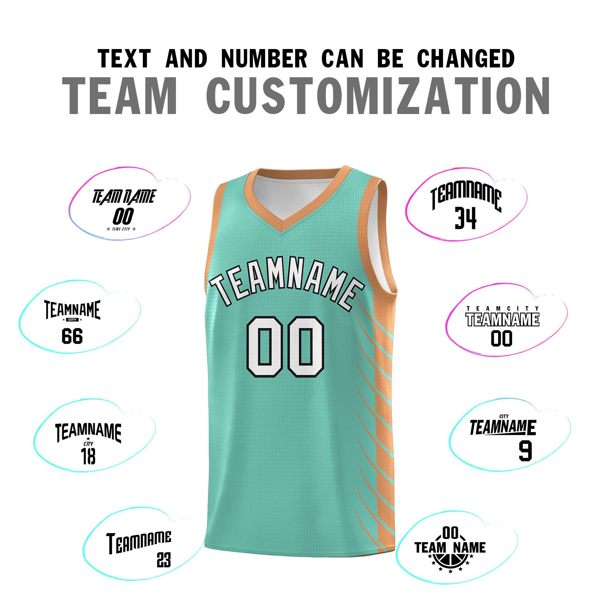 Custom Bright Green Buckskin Brown Personalized Side Symmetrical Line Pattern Sports Uniform Basketball Jersey