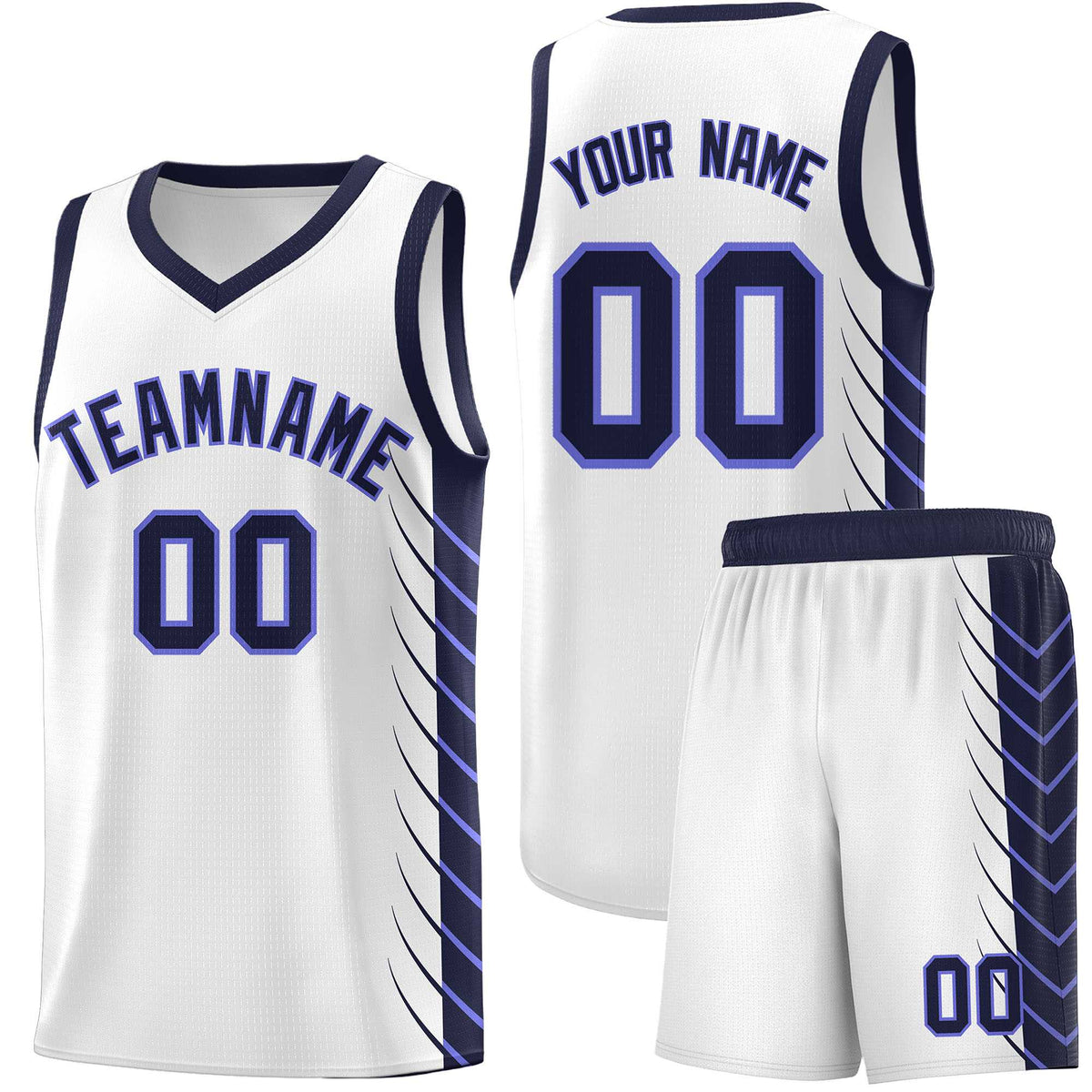 Custom Navy Navy Personalized Side Symmetrical Line Pattern Sports Uniform Basketball Jersey