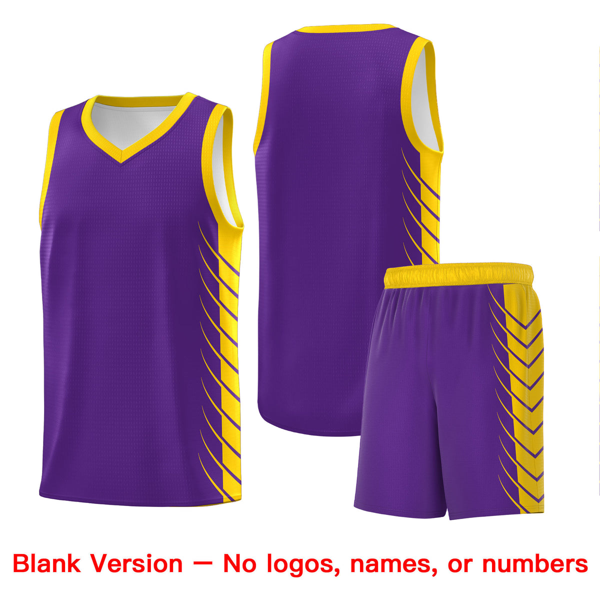 Custom Purple Gold Personalized Side Symmetrical Line Pattern Sports Uniform Basketball Jersey