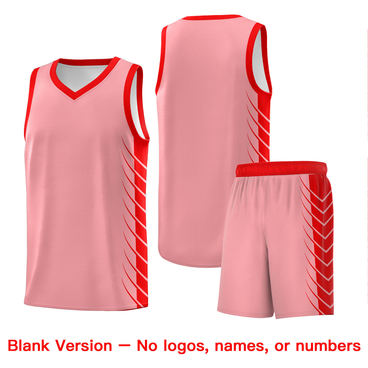 Custom Light Pink Light Red Personalized Side Symmetrical Line Pattern Sports Uniform Basketball Jersey