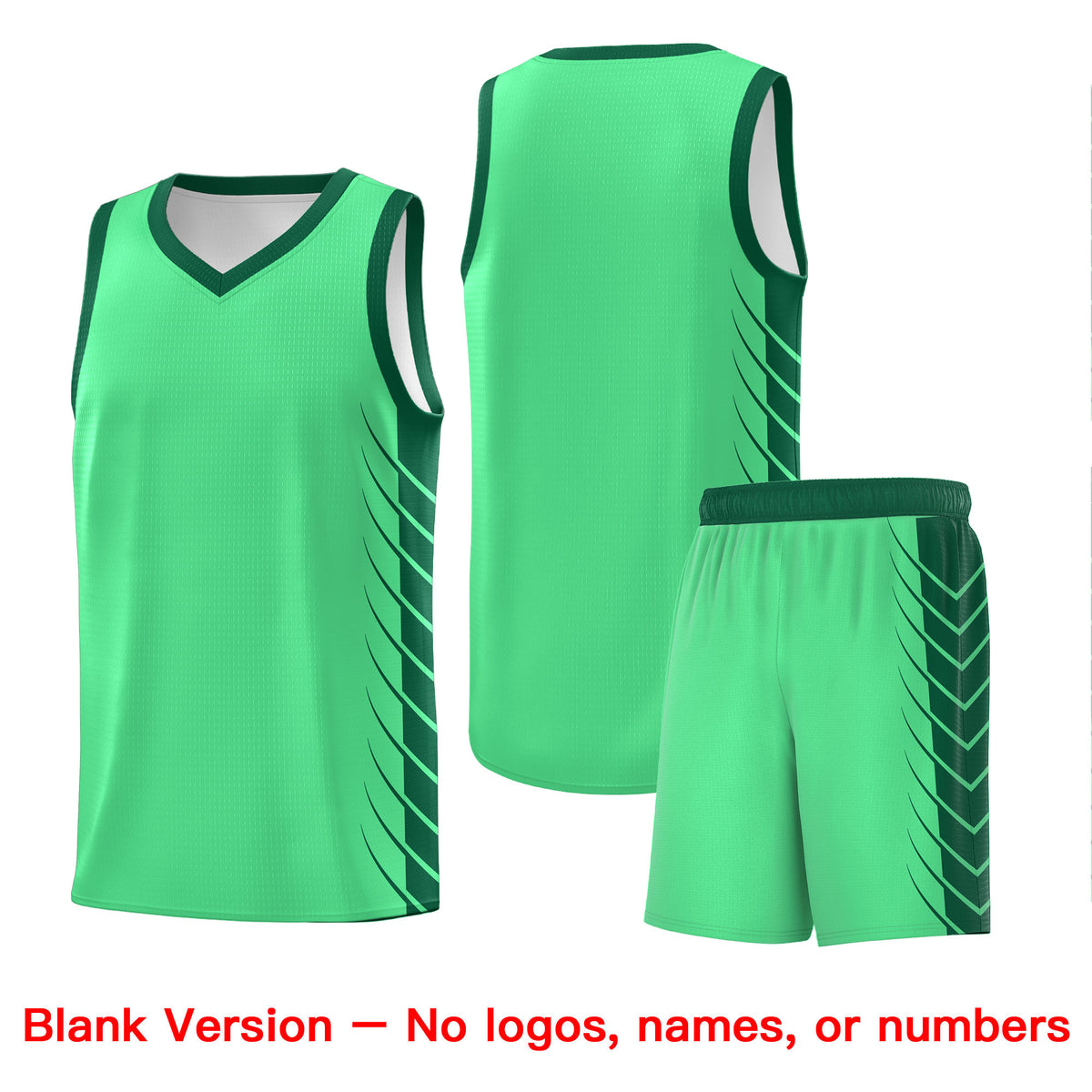 Custom Green Kelly Green Personalized Side Symmetrical Line Pattern Sports Uniform Basketball Jersey