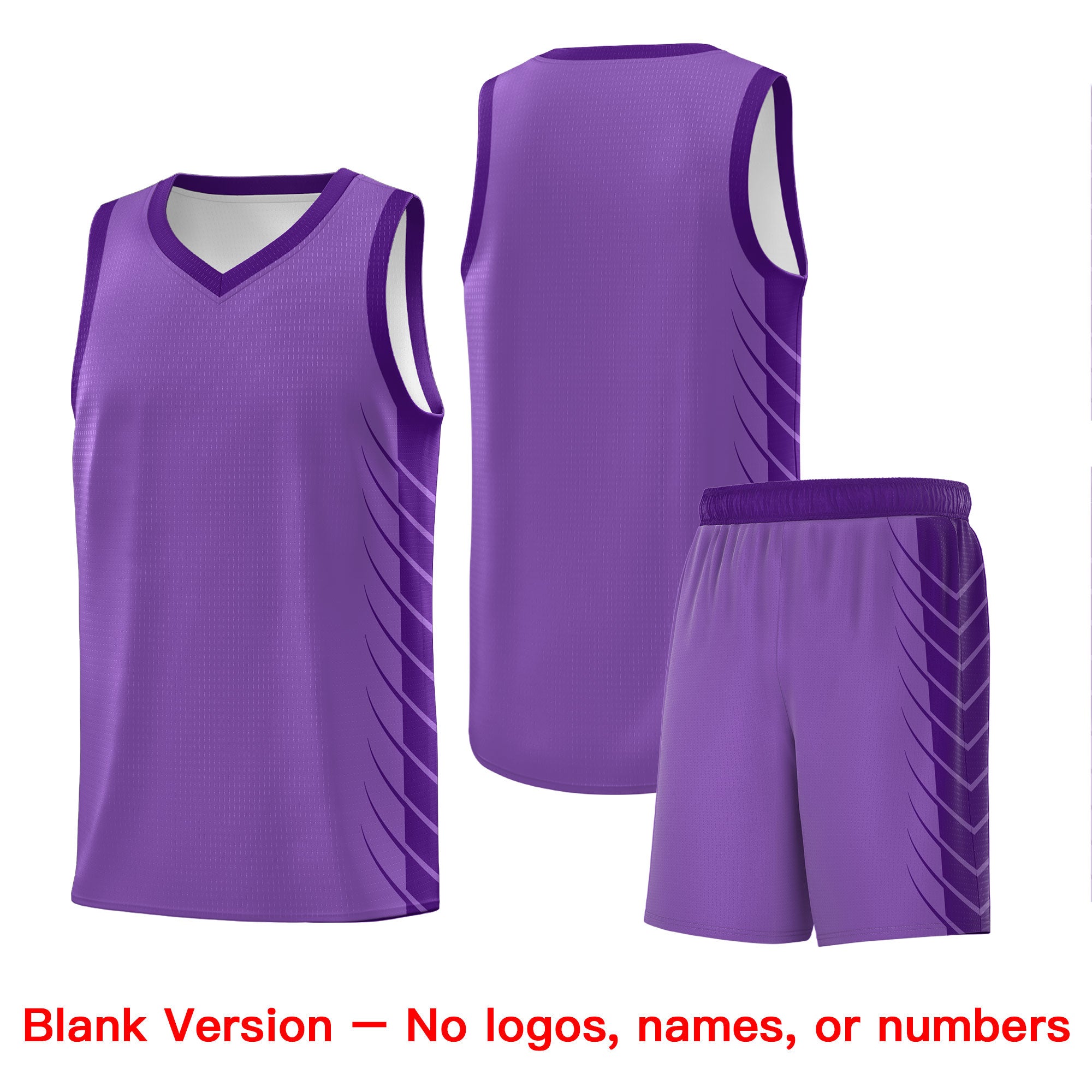 Custom Light Purple Purple Personalized Side Symmetrical Line Pattern Sports Uniform Basketball Jersey