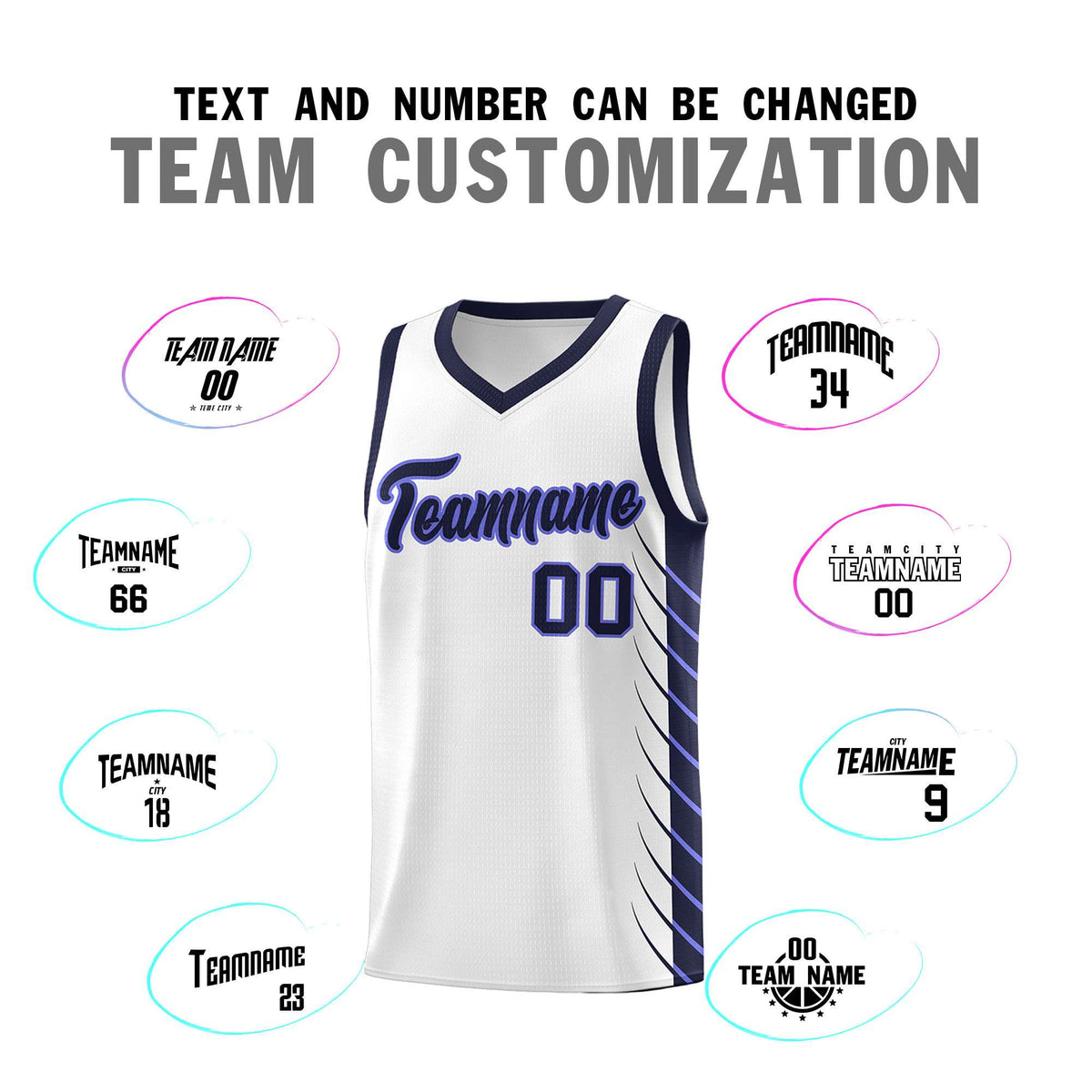 Custom Navy Navy Personalized Side Symmetrical Line Pattern Sports Uniform Basketball Jersey
