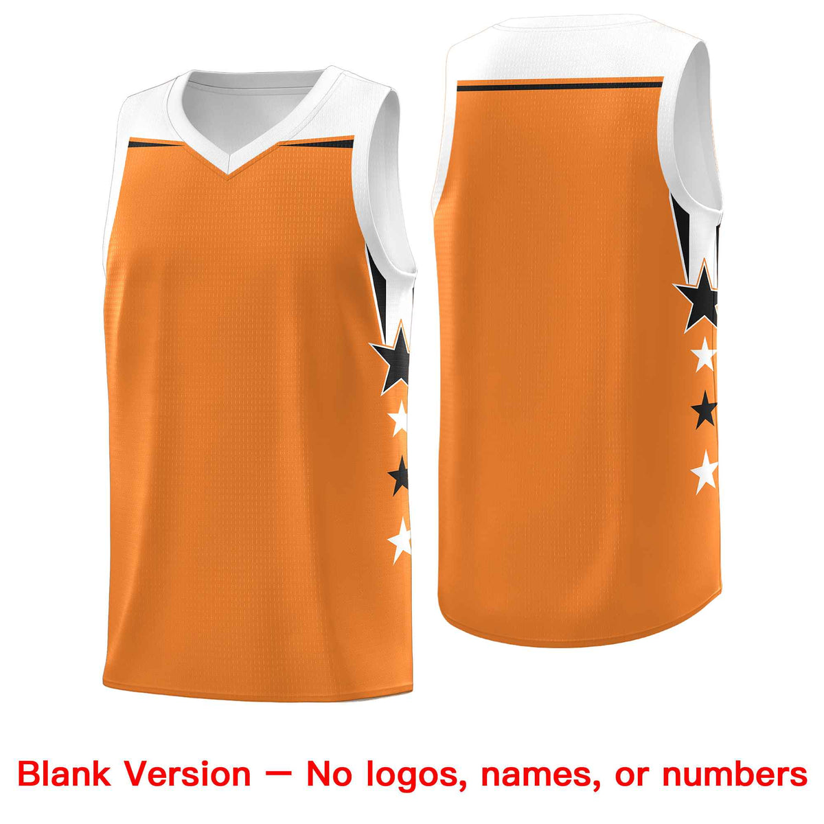 Custom Youth Basketball Uniform Gold Orange White Two Tone Side Star Add Name Number &amp; Logo