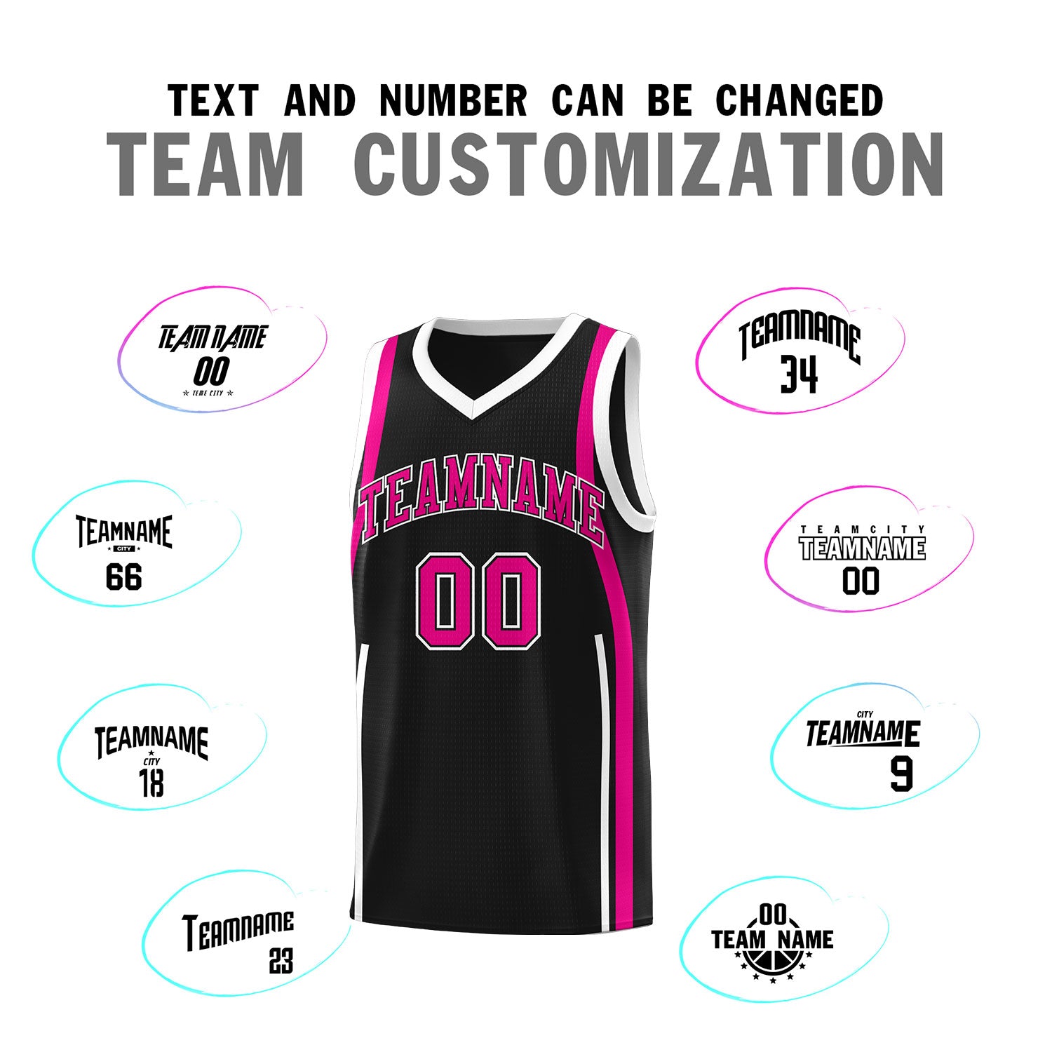 Custom Black Pink-White Ribbon Pattern Basketball Kits
