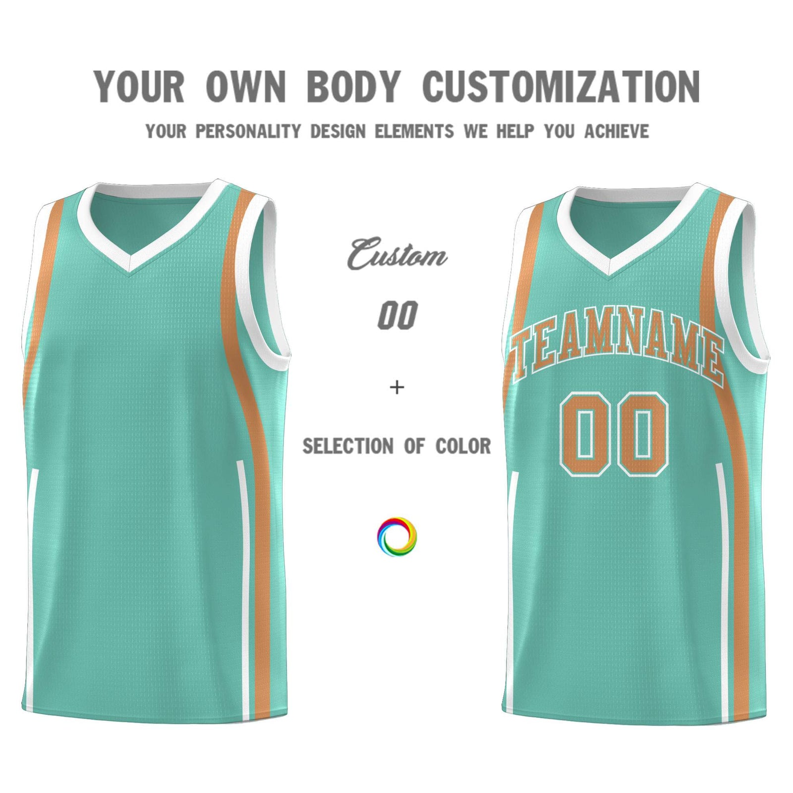 Custom Bright Green Buckskin Brown-White Ribbon Pattern Basketball Kits