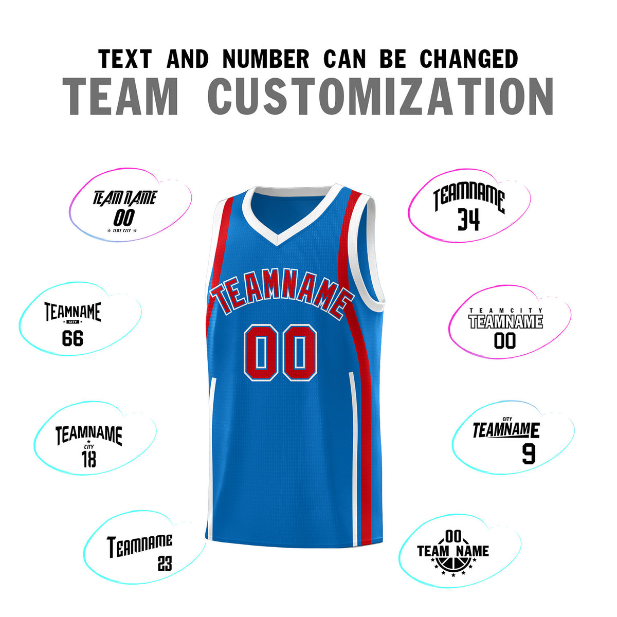 Custom Royal Red-White Ribbon Pattern Basketball Kits