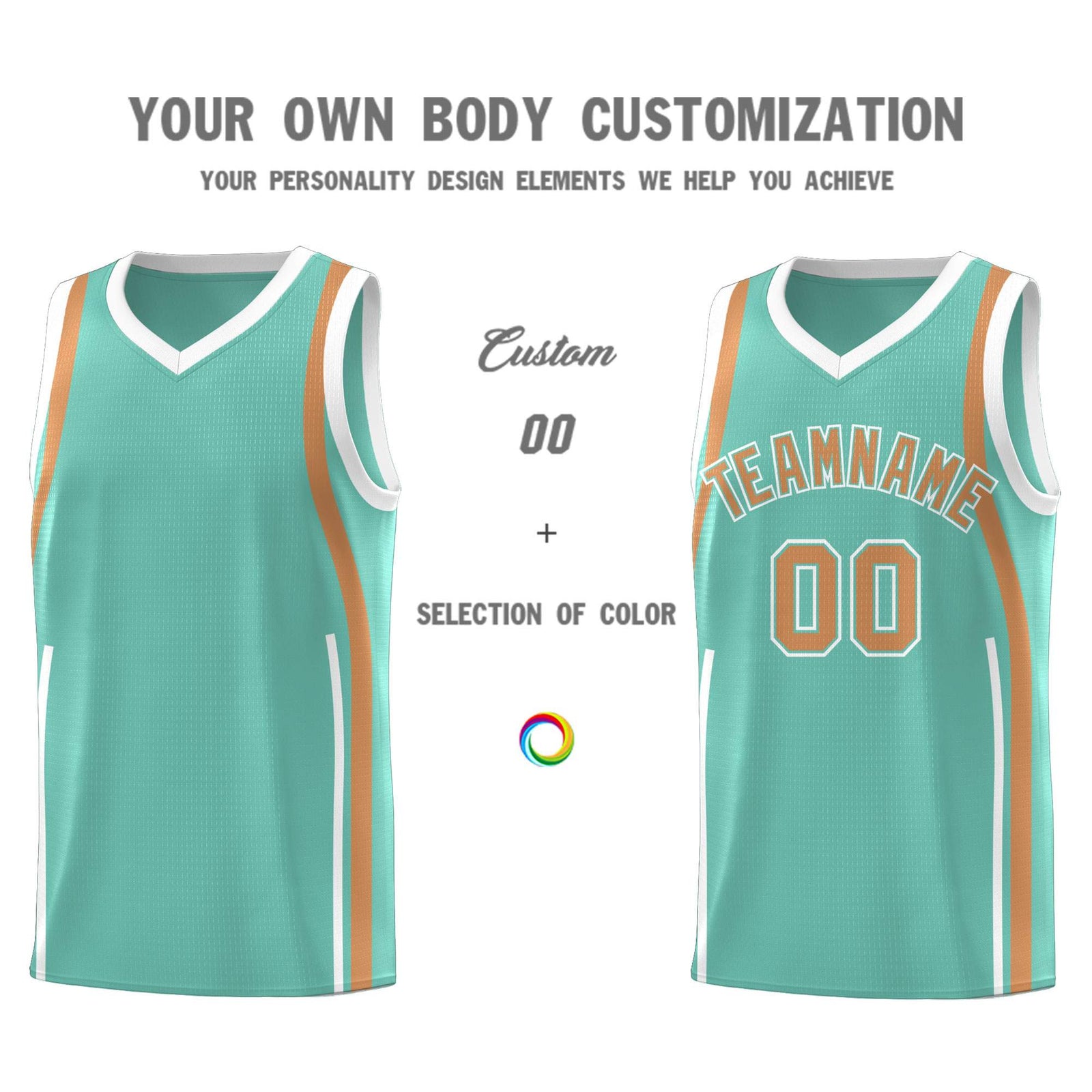 Custom Bright Green Buckskin Brown-White Ribbon Pattern Basketball Kits