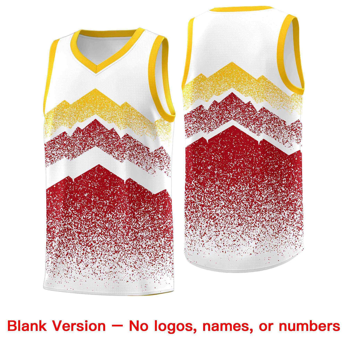 Custom Youth Basketball Jerseys White Red Gradient Mountain Design Uniforms