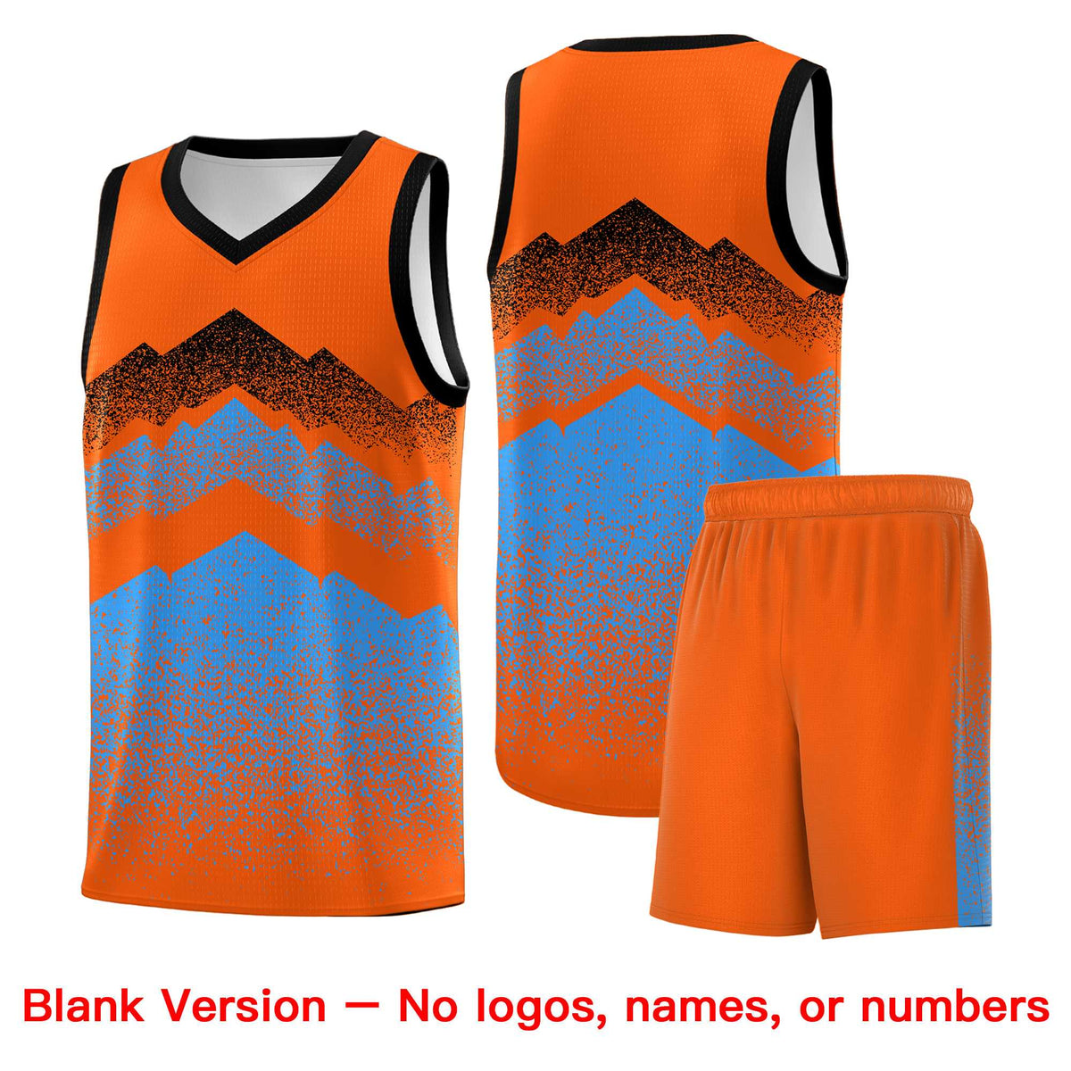 Custom Youth Basketball Jerseys Orange Powder Blue Gradient Mountain Design Uniforms