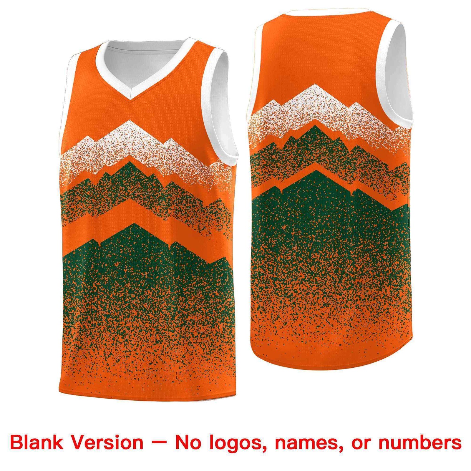Personalized Youth Basketball Jerseys   Orange Green Gradient Mountain Design Uniforms