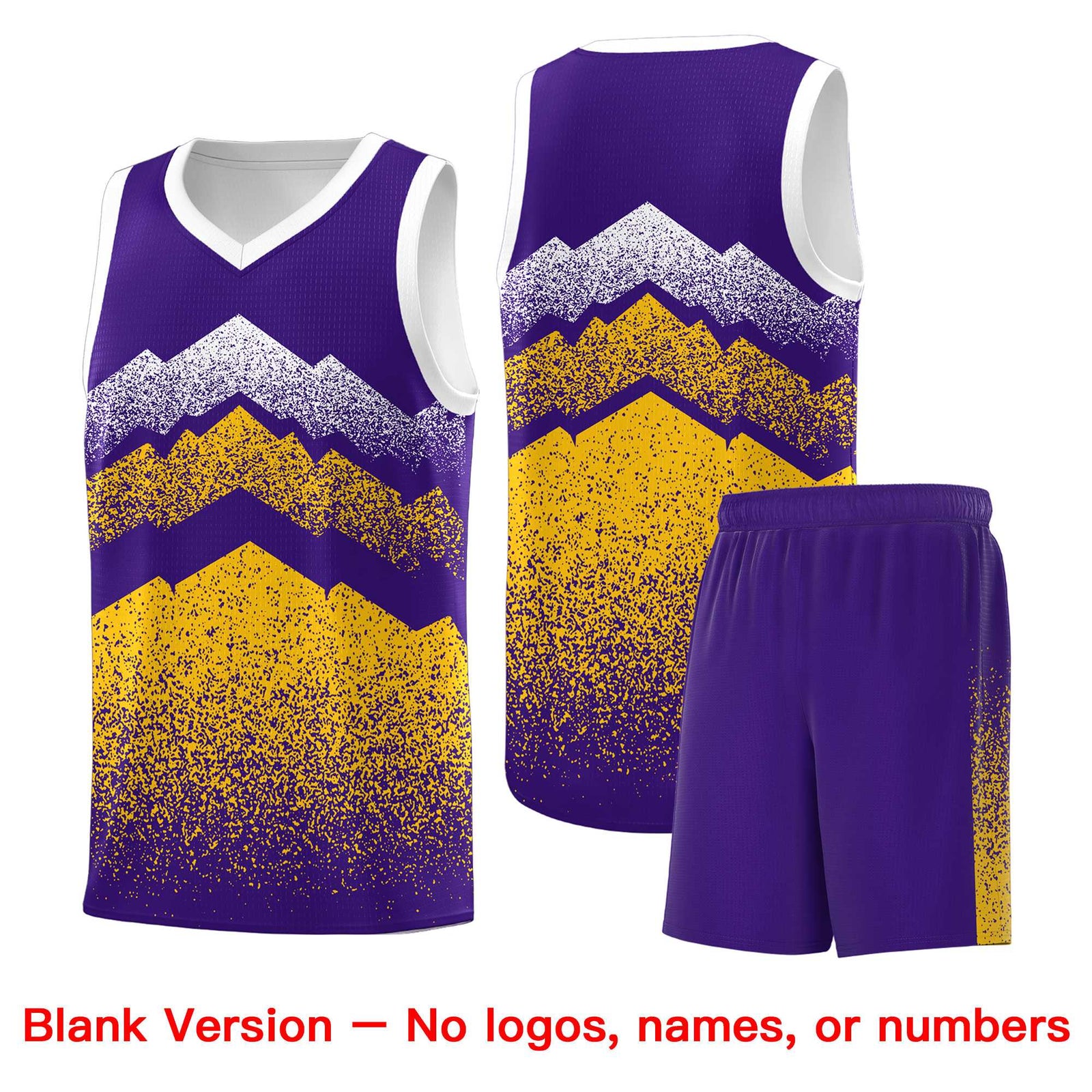 Personalized Youth Basketball Jerseys   Purple Gold Gradient Mountain Design Uniforms