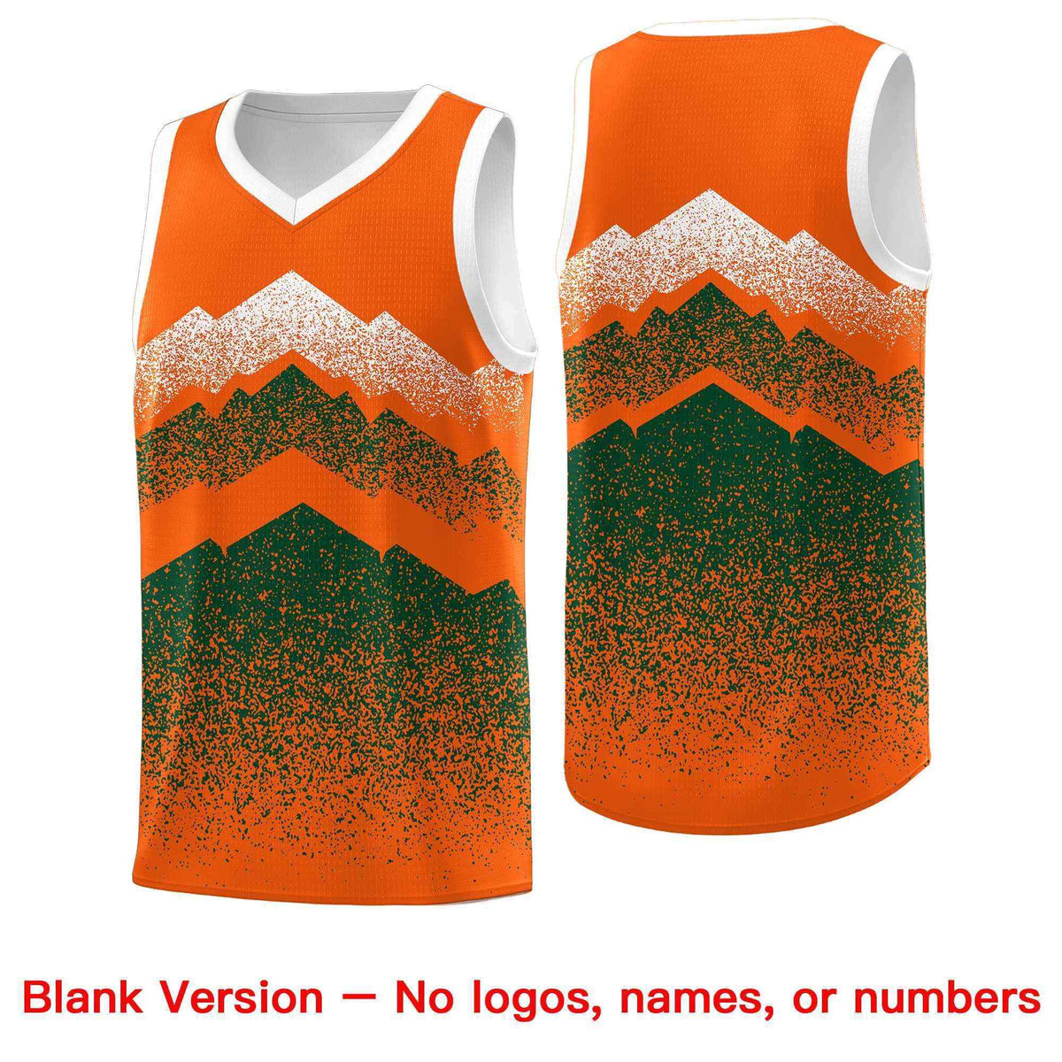 Personalized Youth Basketball Jerseys   Orange Green Gradient Mountain Design Uniforms