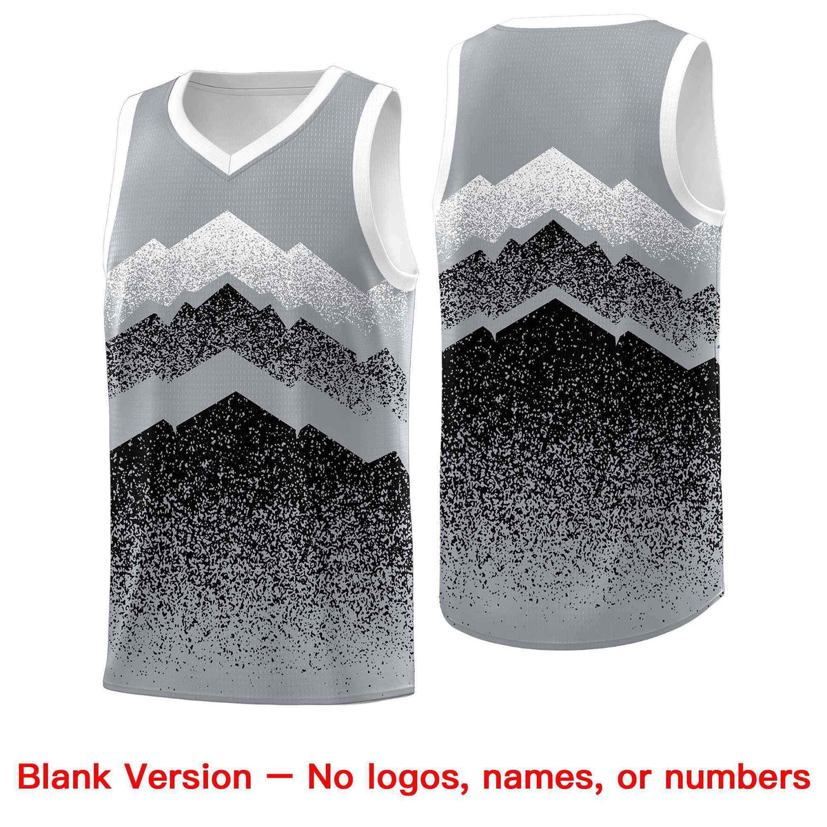 Personalized Youth Basketball Jerseys   Gray Black Gradient Mountain Design Uniforms