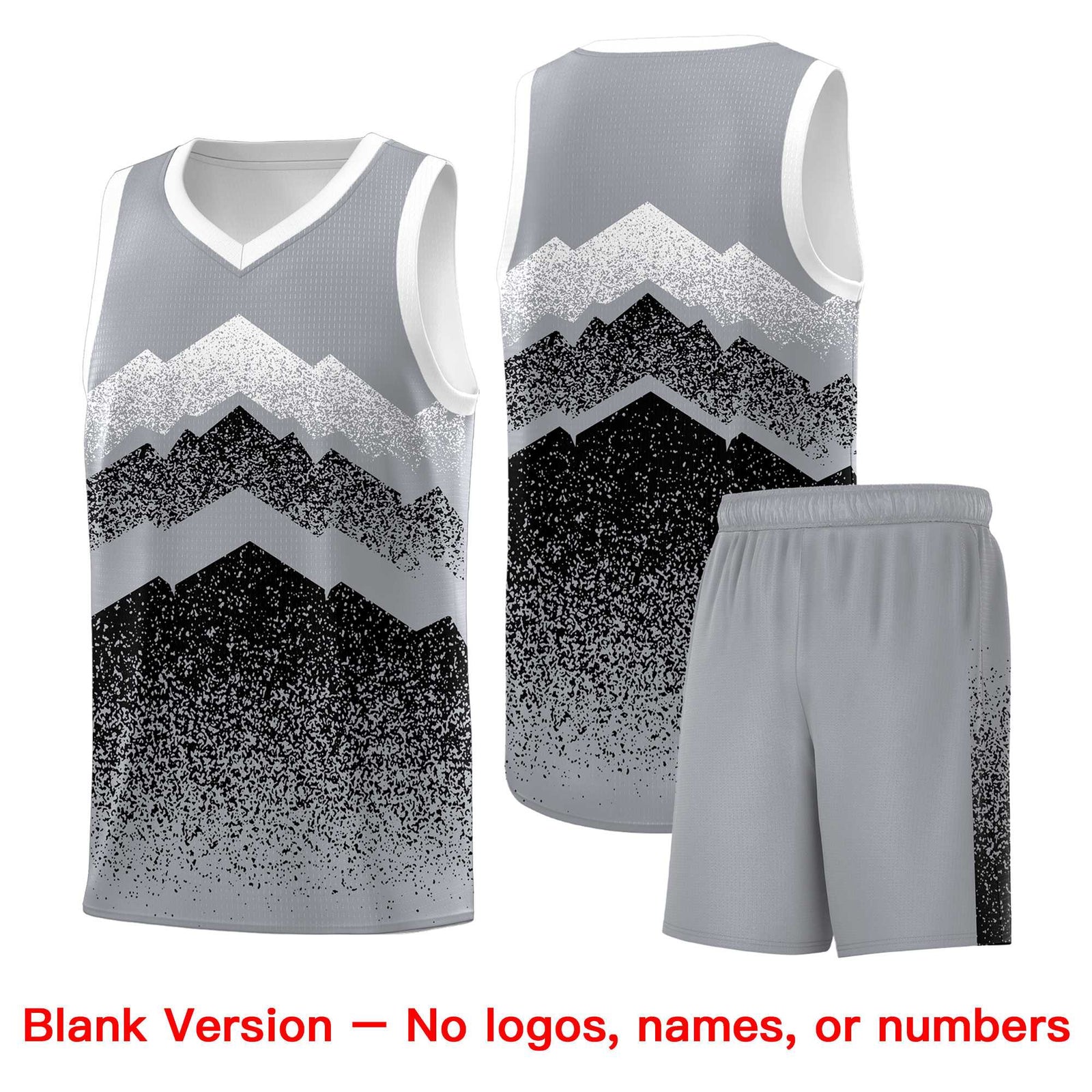 Personalized Youth Basketball Jerseys   Gray Black Gradient Mountain Design Uniforms