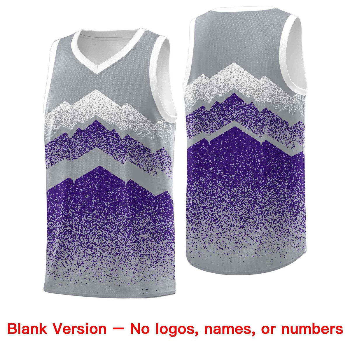 Custom Youth Basketball Jerseys Gray Purple Gradient Mountain Design Uniforms