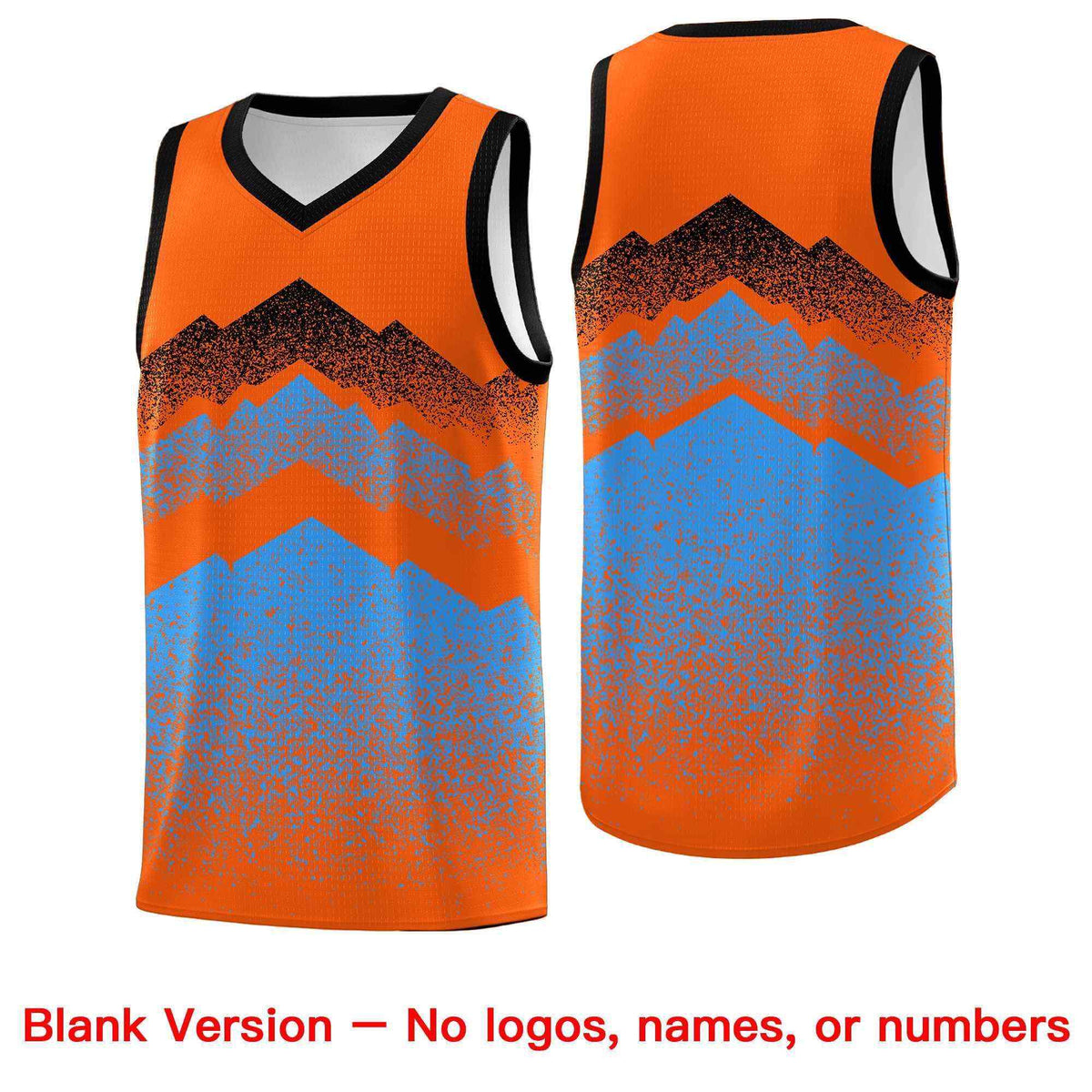 Custom Youth Basketball Jerseys Orange Powder Blue Gradient Mountain Design Uniforms