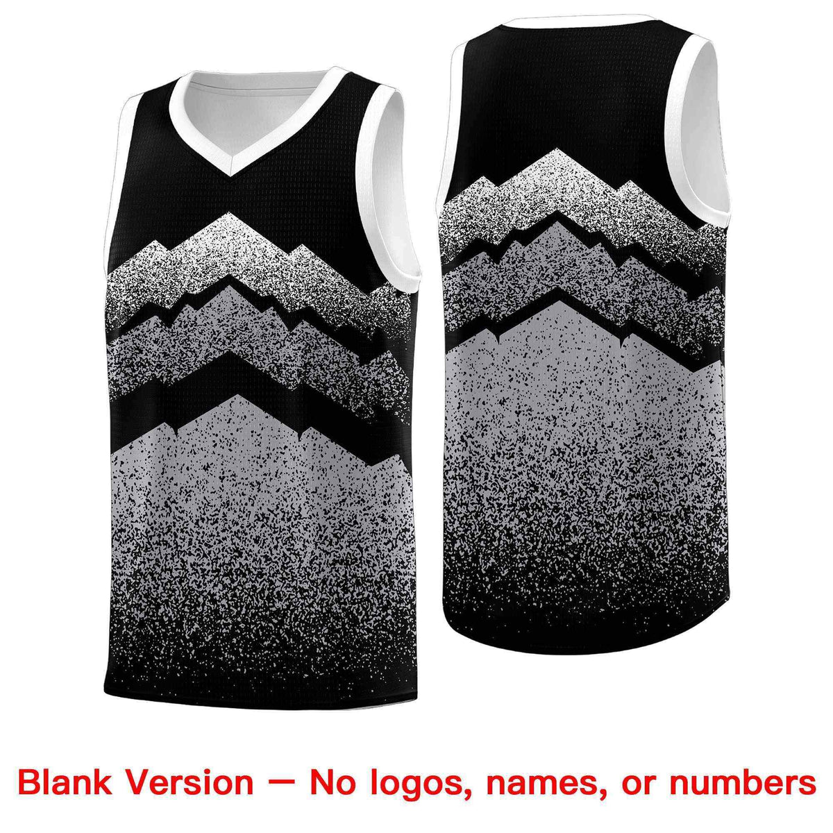 Personalized Youth Basketball Jerseys   Black Gray Gradient Mountain Design Uniforms