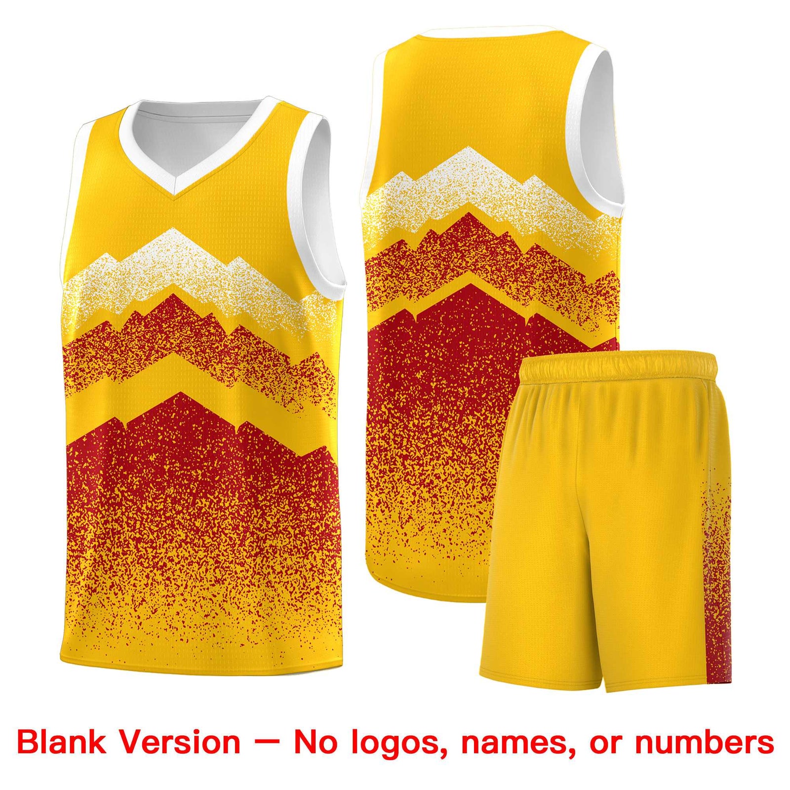 Personalized Youth Basketball Jerseys   Gold Red Gradient Mountain Design Uniforms