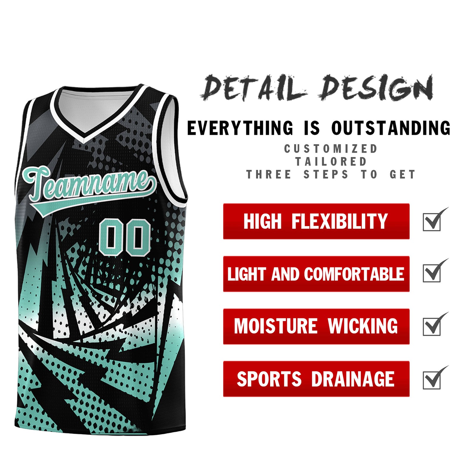Custom Youth Basketball Jerseys Black Bright Green Lightning Halftone Personalized Team Uniforms