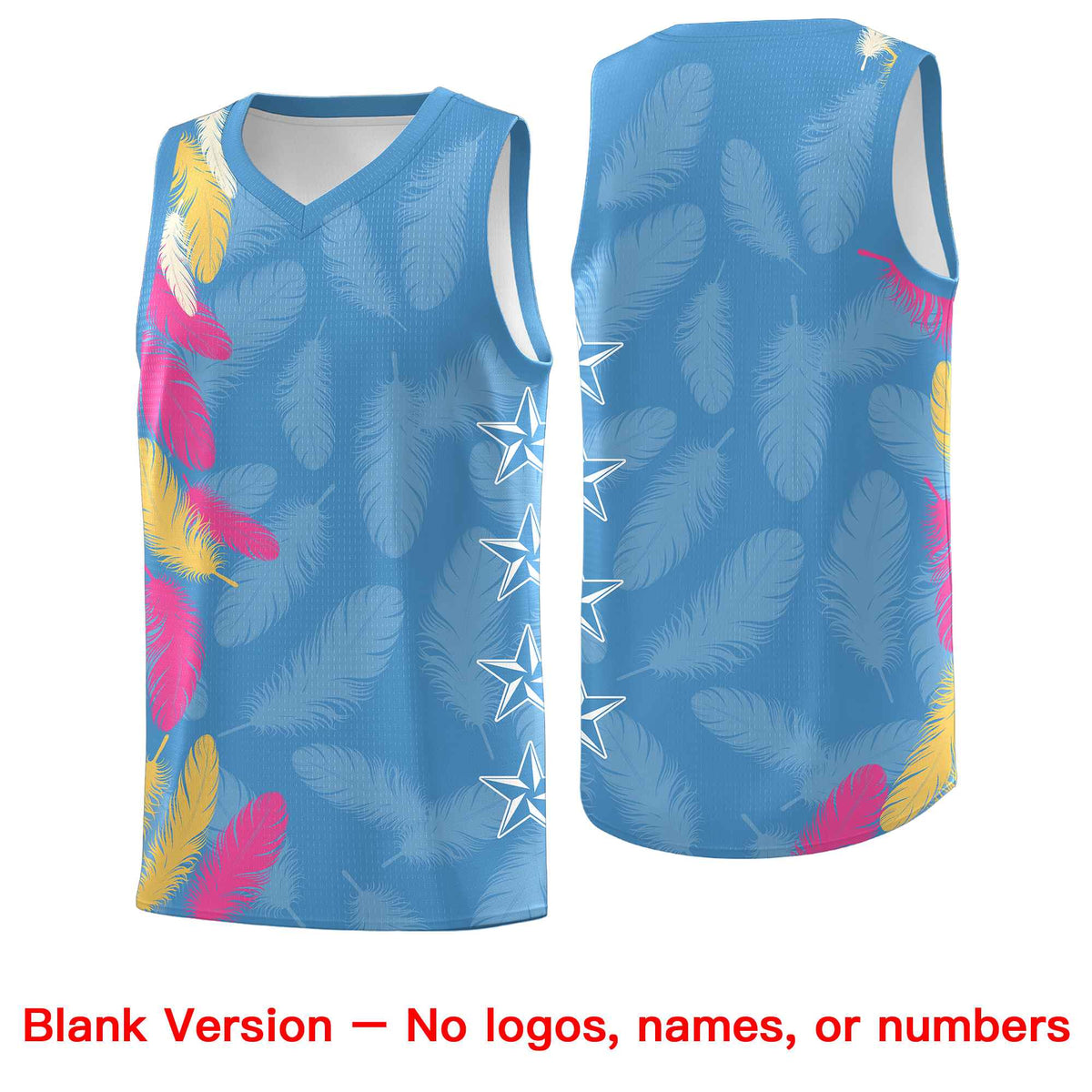 Custom Youth Basketball Jersey Light Blue Navy Feather Series Sports Uniform
