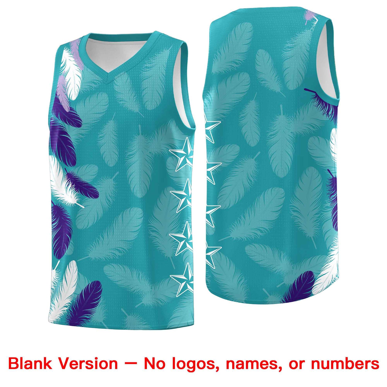 Custom Youth Basketball Jersey Aqua Navy Feather Series Sports Uniform
