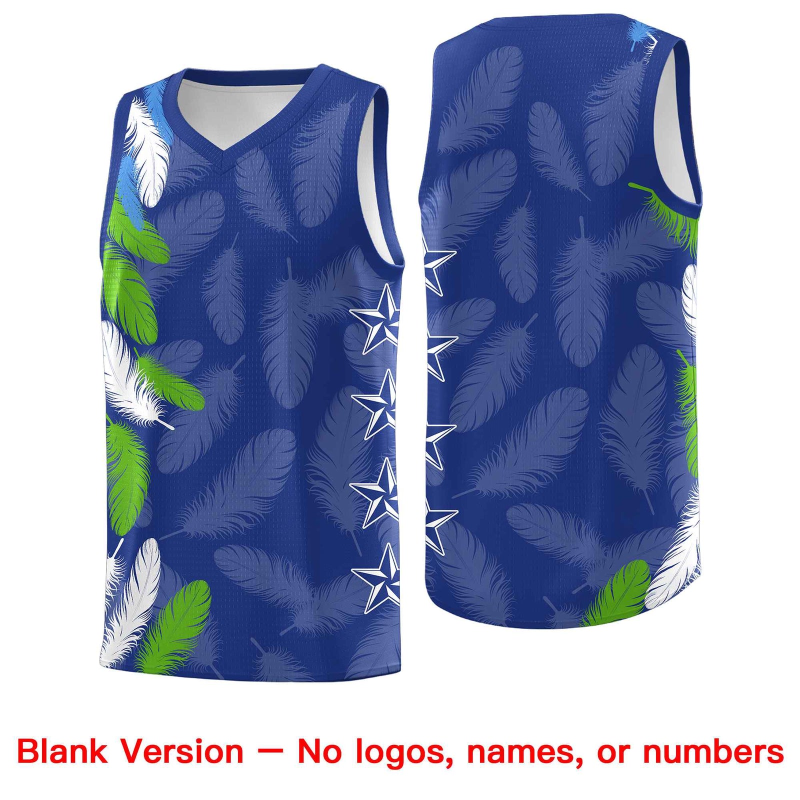 Custom Youth Basketball Jersey Royal White Feather Series Sports Uniform