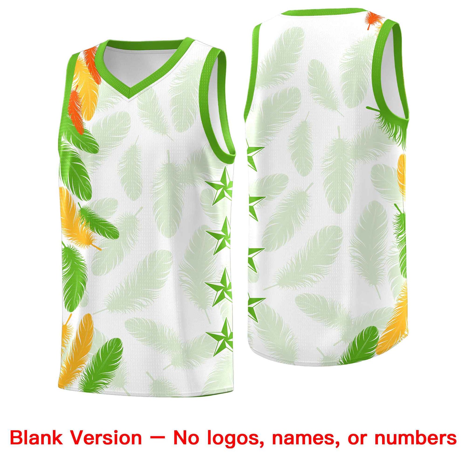 Custom Youth Basketball Jersey White Orange Feather Series Sports Uniform