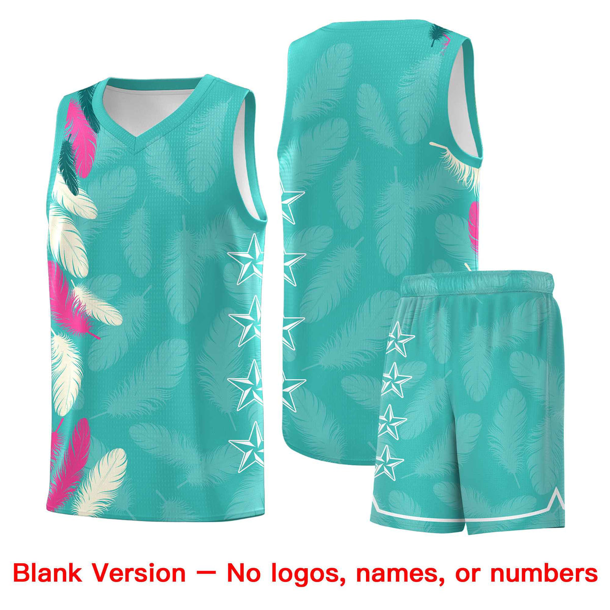 Custom Youth Basketball Jersey Bright Green Pink Feather Series Sports Uniform