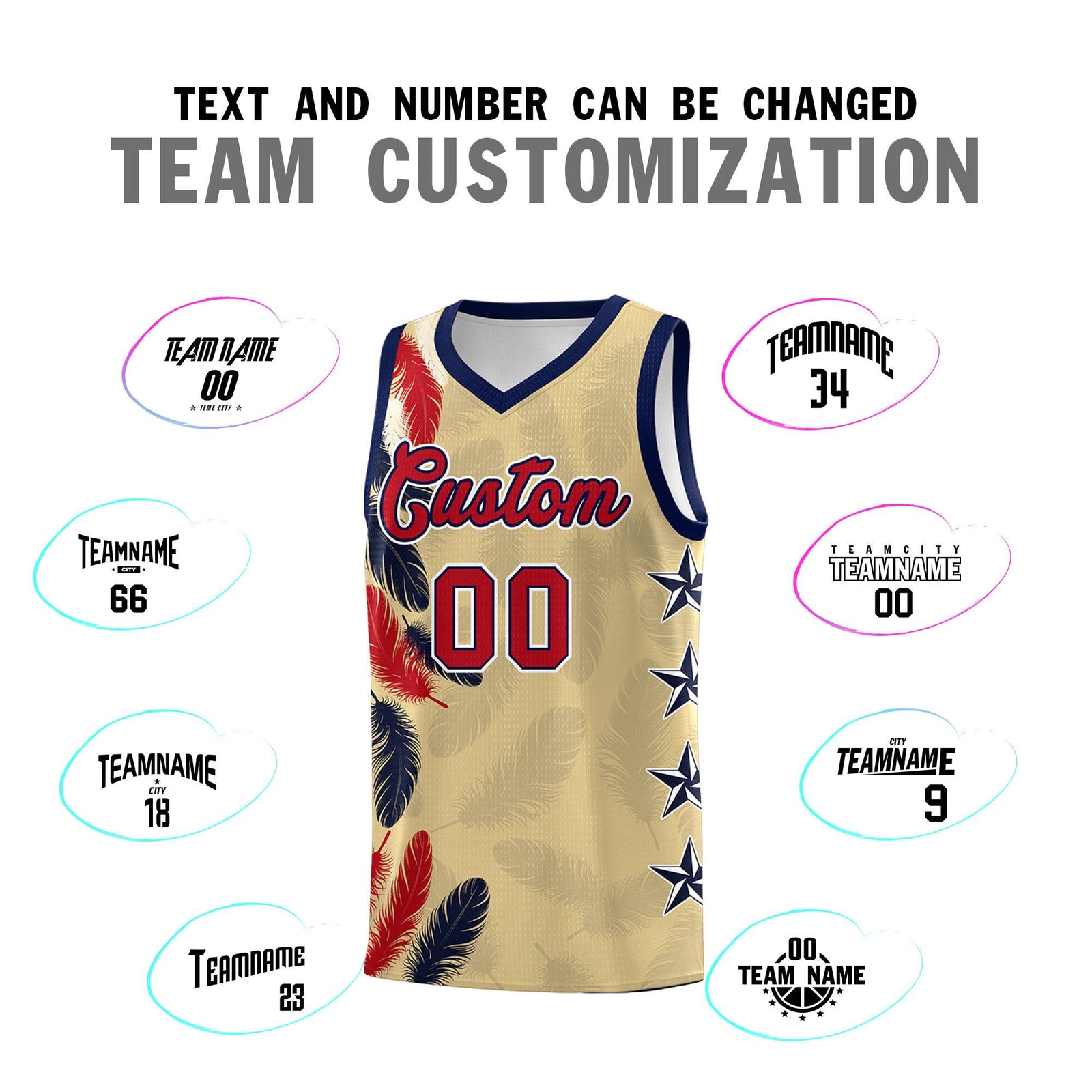 Custom Youth Basketball Jersey Khaki Red Feather Series Sports Uniform