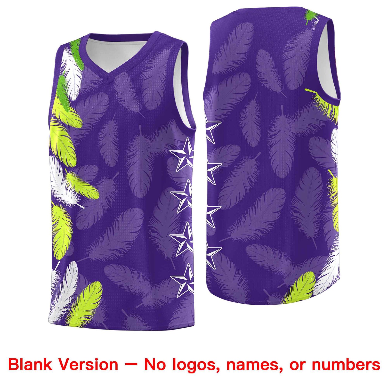 Custom Youth Basketball Jersey Purple Black Feather Series Sports Uniform