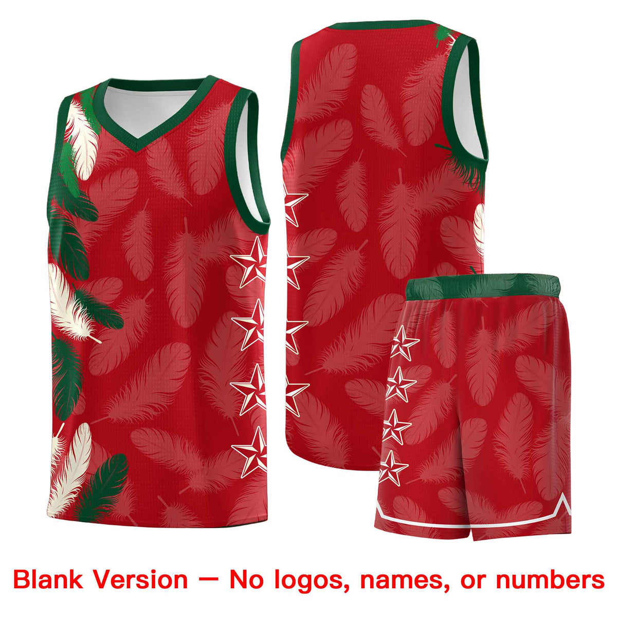Custom Youth Basketball Jersey Red Cream Feather Series Sports Uniform